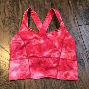 Lululemon pink tie-dye longline bra top